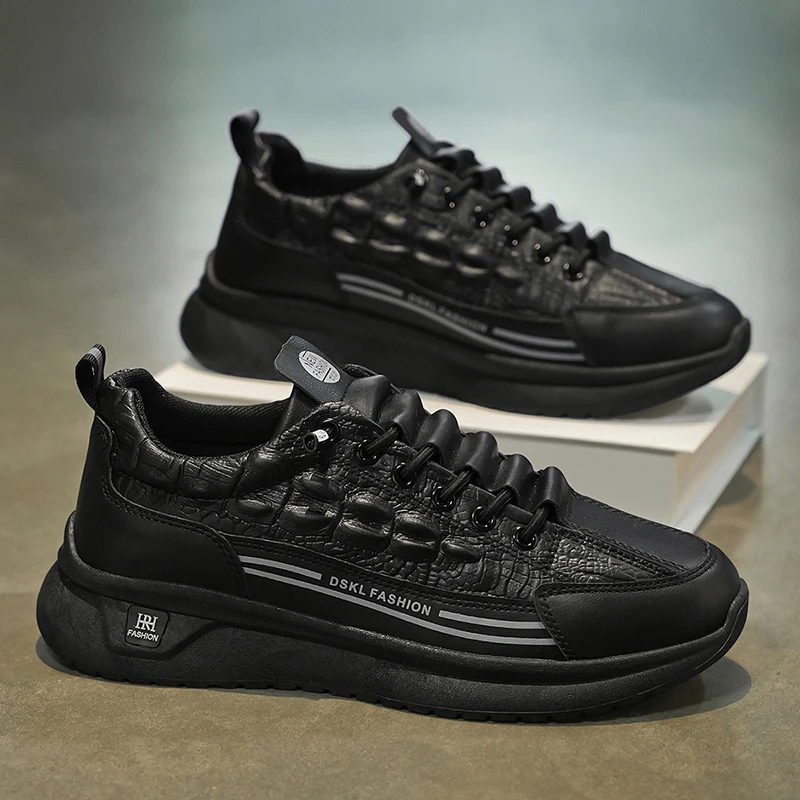 All Four Seasons of Artificial Leather Surface Comfortable Leather Soft Sole Cushioned Shock Absorption Outdoor Sports Shoes 3