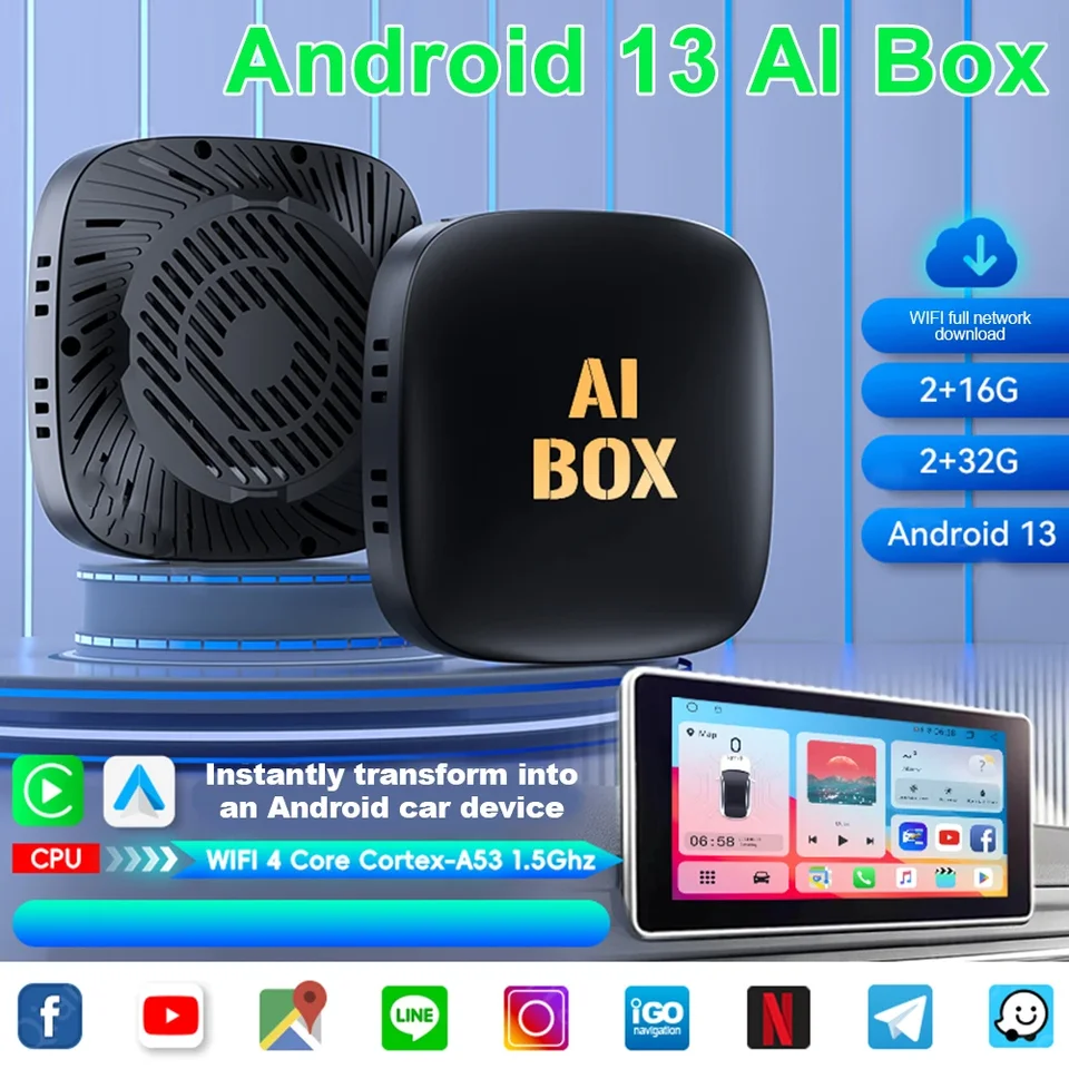 CarPlay Ai Box Android 13.0 Smart AI TV Box Mini Android Auto