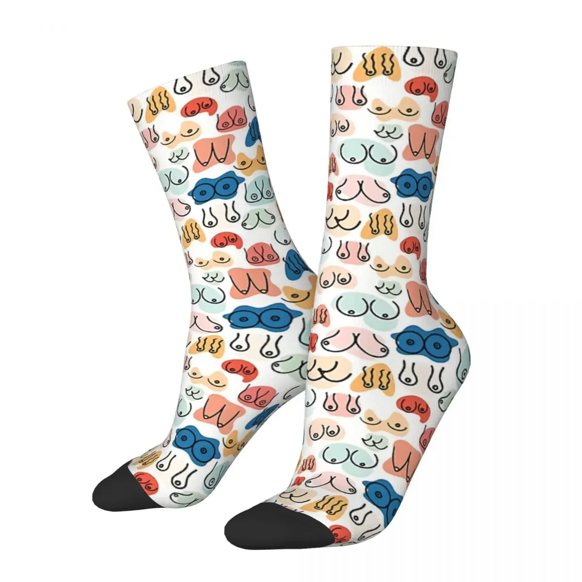 

Funny Crazy Sock for Men Colors Hip Hop Harajuku Boobs Happy Summer Socks Breathable Crew Sock Casual Gift