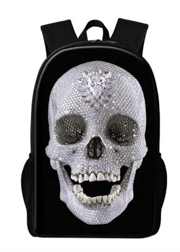 Cool Skull Backpacks for Girls Floral Unique School Bags Casual for Boys Bookbags College Students Multifunctional Backpacks
