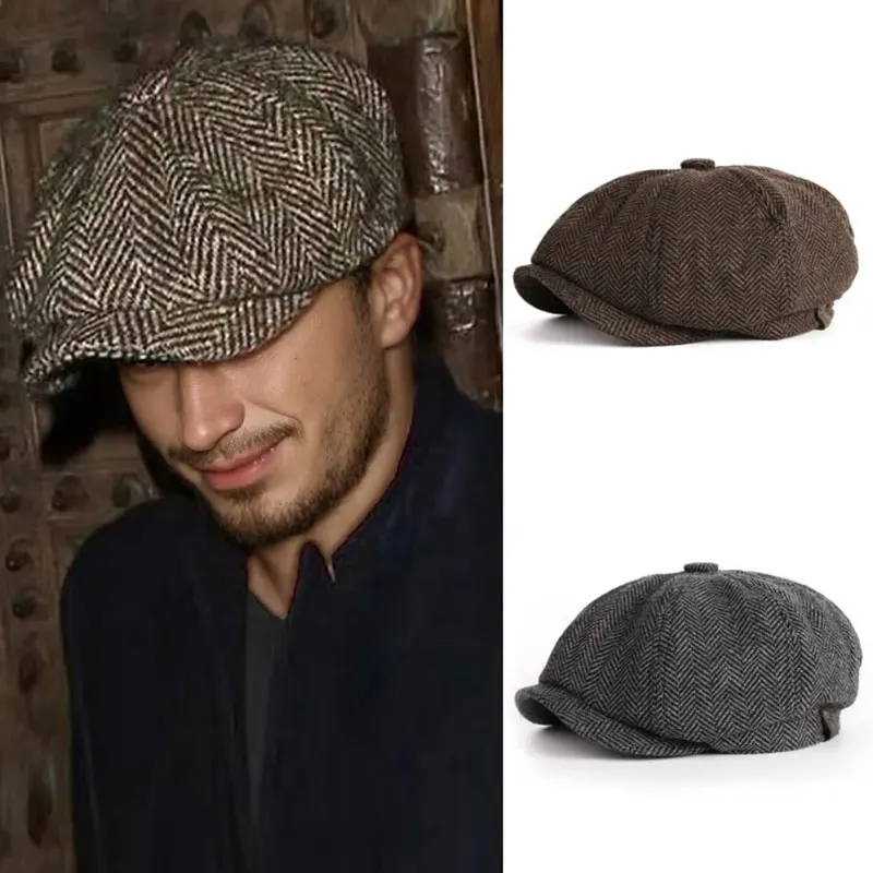 帽子 ASCOT CHRLCK Retro British Style Newsboy Cap Men Cotton Ascot Caps