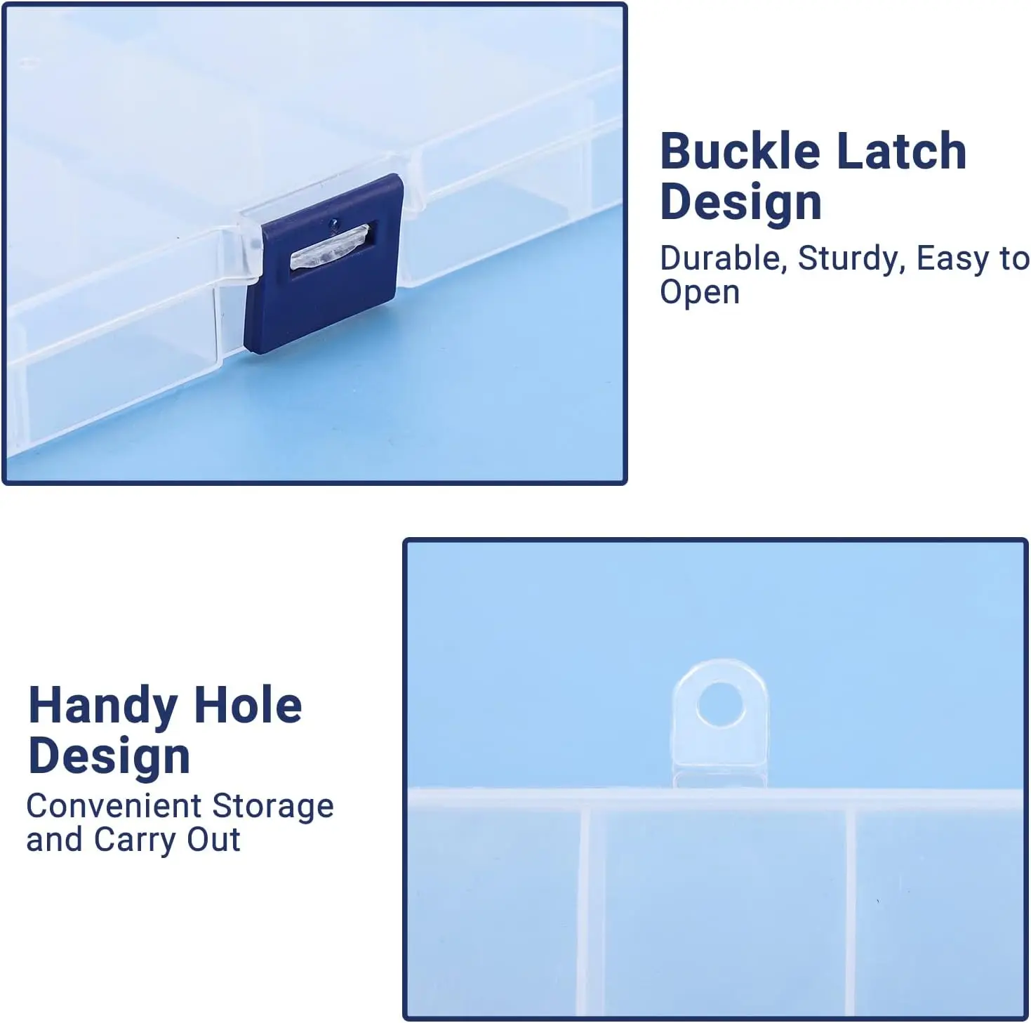 Praktische 10/15 Grids Fach Kunststoff Lagerung Box Einstellbare Schmuck Strass Edelstein Halter Fall Nägel Zubehör Organizer – Detail 4