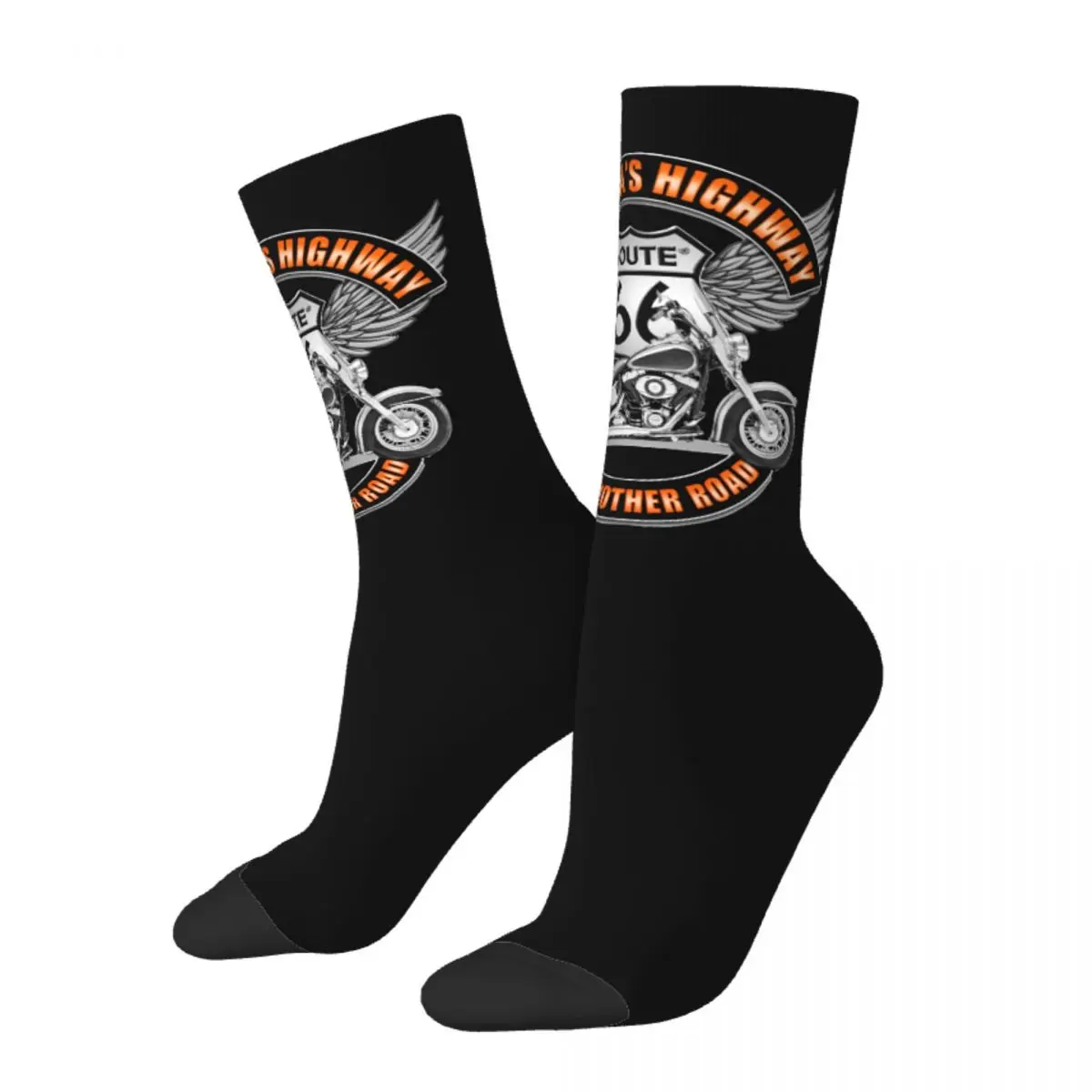 Americas Highway Route 66 Socks Men&rsquo;s Women&rsquo;s Fashion Motorcycle Socks Spring Summer Autumn Winter Middle Tube Gifts cotton socks