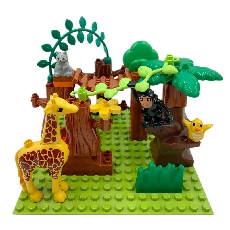 Outdoor Forest Building Block Set - Flower, Grass, and Tree Adornments for Kids