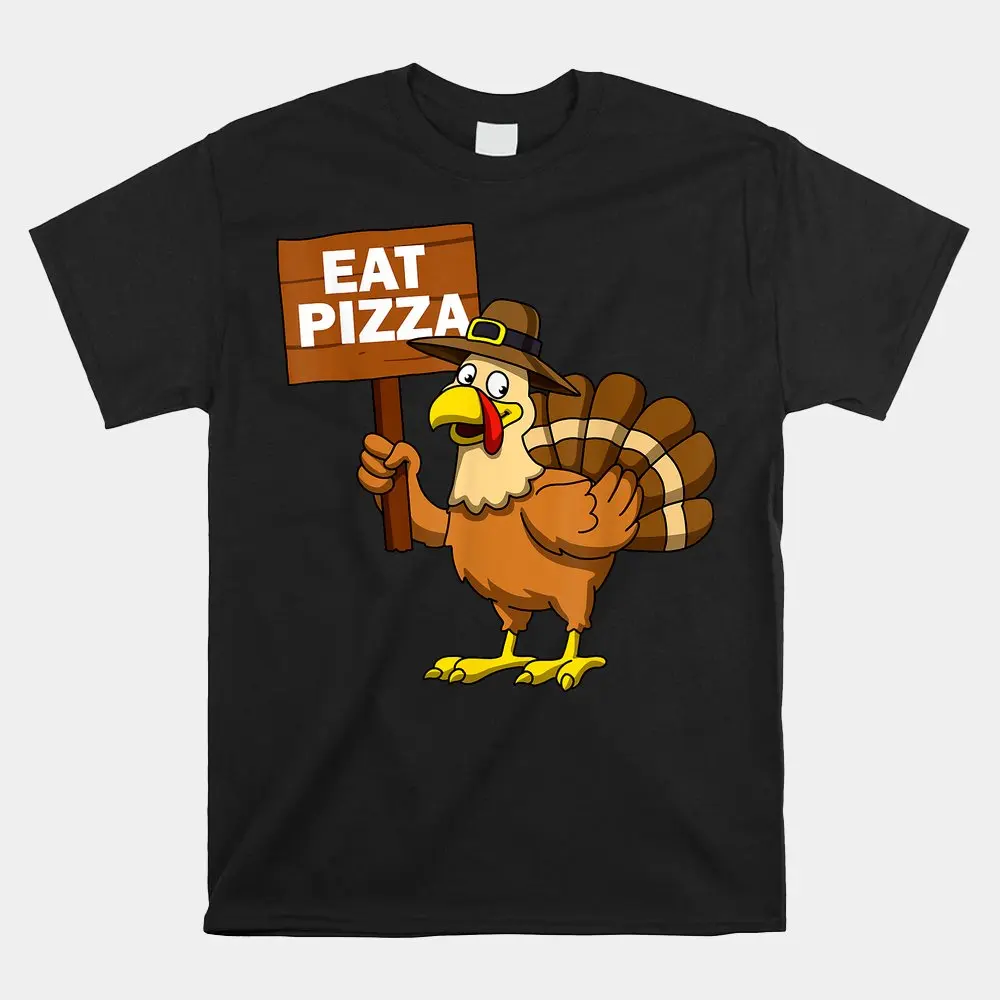 

Haunt Reaper Men T Shirt Thanksgiving Shirt Turkey Eat Pizza Funny Thanksgiving Shirt Print T-Shirt Soft Crew Neck Resort Wear