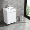 20 Inch Free Standing Bathroom Vanity Cabinet with 2 Doors Undermount Resin Sink and Chrome Faucet Combo White 2