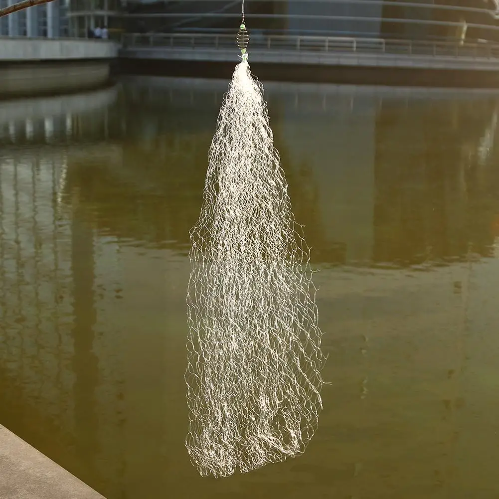 낚시망 소형 메쉬 낚시 도구 스프링 트랩 어망 야광 구슬 캐스팅 어망 플로팅 투..