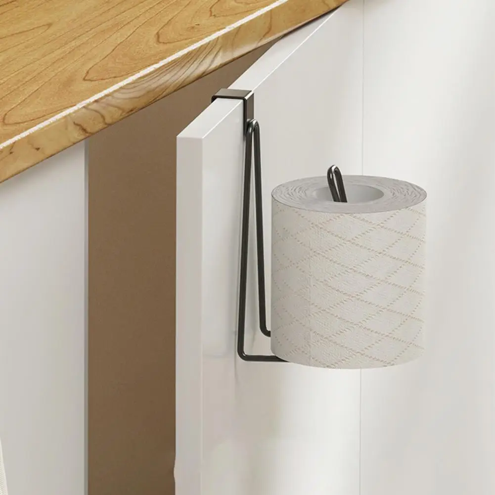 18cm Wall Mount Paper Towel Holder Sturdy Rust-Proof Easy Installation Decor Functional Roll Paper Holder Bathroom Organizer