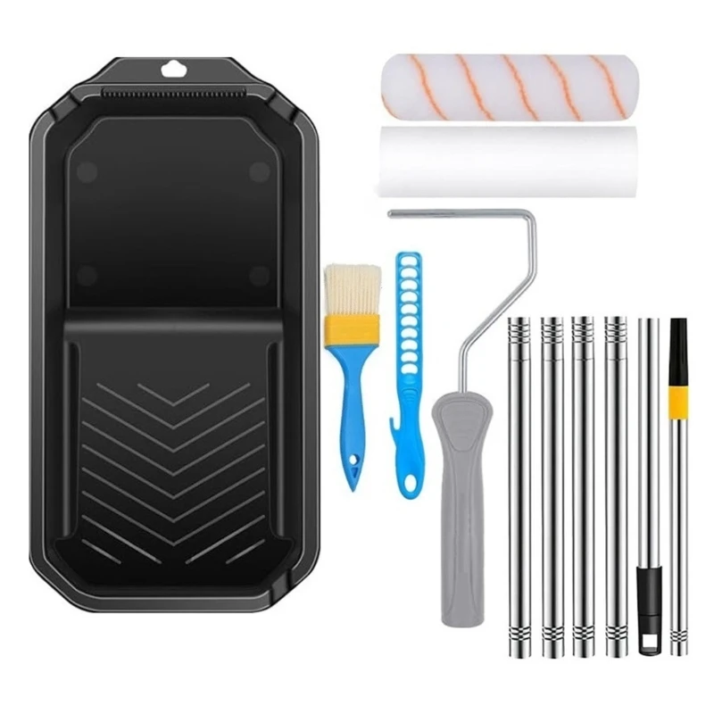 Small Paint Roller Set Includes Microfiber Rollers Touches Up Multipurpose Tray Home Accessory for Wall Painting Y5GA