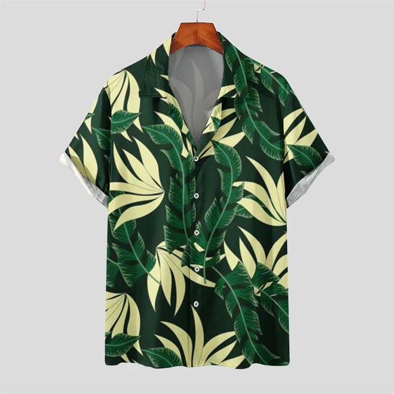 thumbnail image 1 of Nuevas camisas hawaianas para hombre, estilo tropical, estampado de flores, camisas Aloha de manga corta, estilo cubano, camisas informales de verano para vacaciones de gran tamaño, 1 of 5