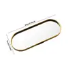 Gold Glass Mirror Decorative Storage Tray For Makeup Dessert Plate Jewelry Necklace Bracelet Table Perfume Wedding Brides 5