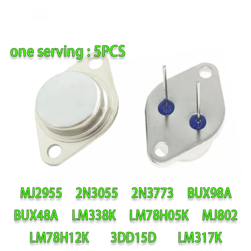 5 Pz 2 N3055 To-3 15A 60V Transistor Mj2955 2 N3773 Bux98A Bux98 Bux48A Bux48 Lm338K Lm338 Mj802 Lm317K 3 Dd15 Lm78H05K Lm78H12K