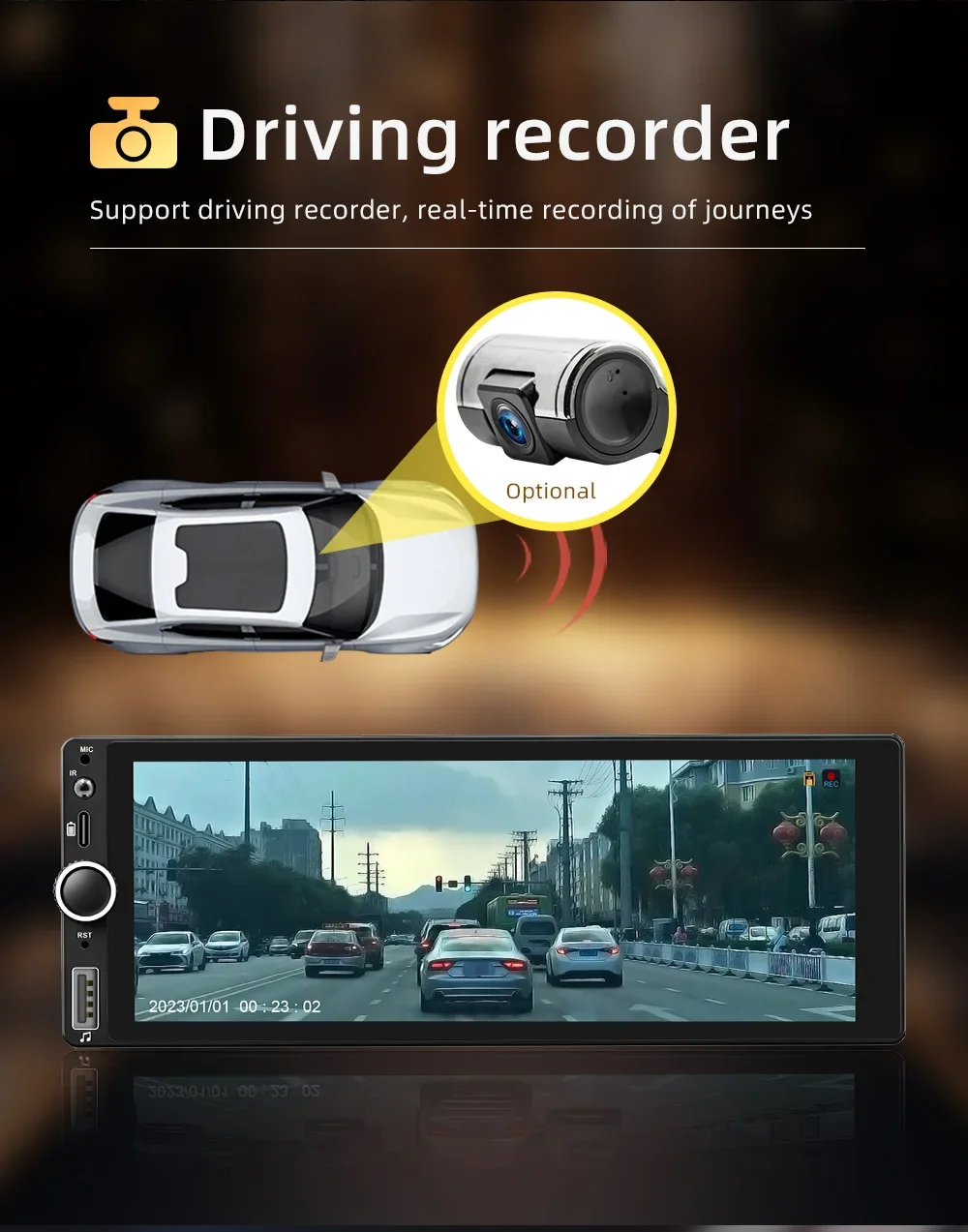 Sabfd52fa4ad44ec3ac9e54096df13b96v Universal Car Radio 6.86" 1Din Android Player Touch Screen WiFi Carplay Car Stereo Video GPS Navigation IPS Screen MP5 Player