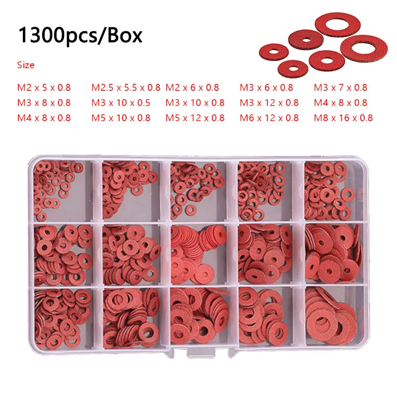 100/500 Uds M2.5 M3 M4 M5 M6 M8 Fibra De Papel De Acero Rojo Aislante Arandela Plana Aislamiento Junta Plana Anillo Mon - AliExprs