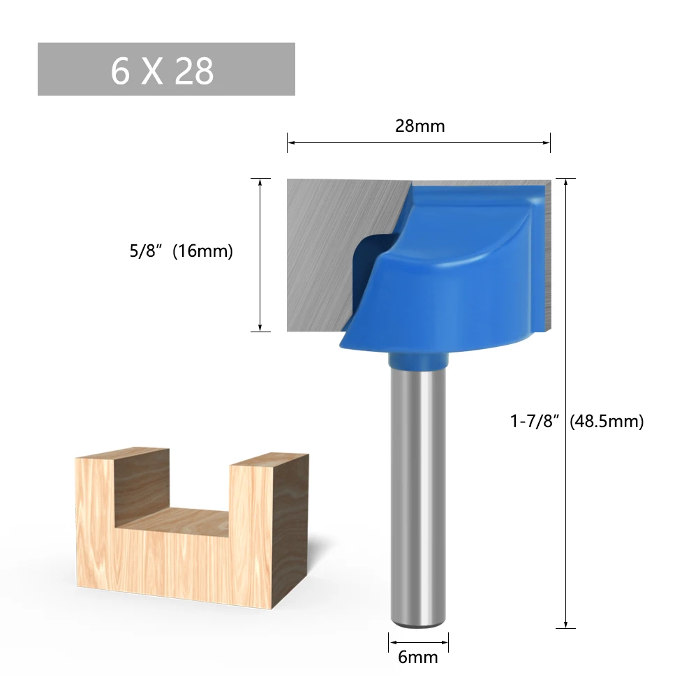 LAVIE 1pc 6mm Cleaning Bottom Bit Straight Router Bit Set Clean Milling Cutter Woodworking Power Machine-C C06006