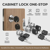 20SETS Metal Cylinder Cabinet Security Locker Cam Lock With 2 Keys Same Key Different Key Security Mailbox Lock Drawer 16mm 1