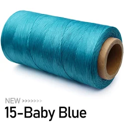 Premium Waxed Polyester Thread for Leather Crafting and DIY Projects (15- Baby Blue)