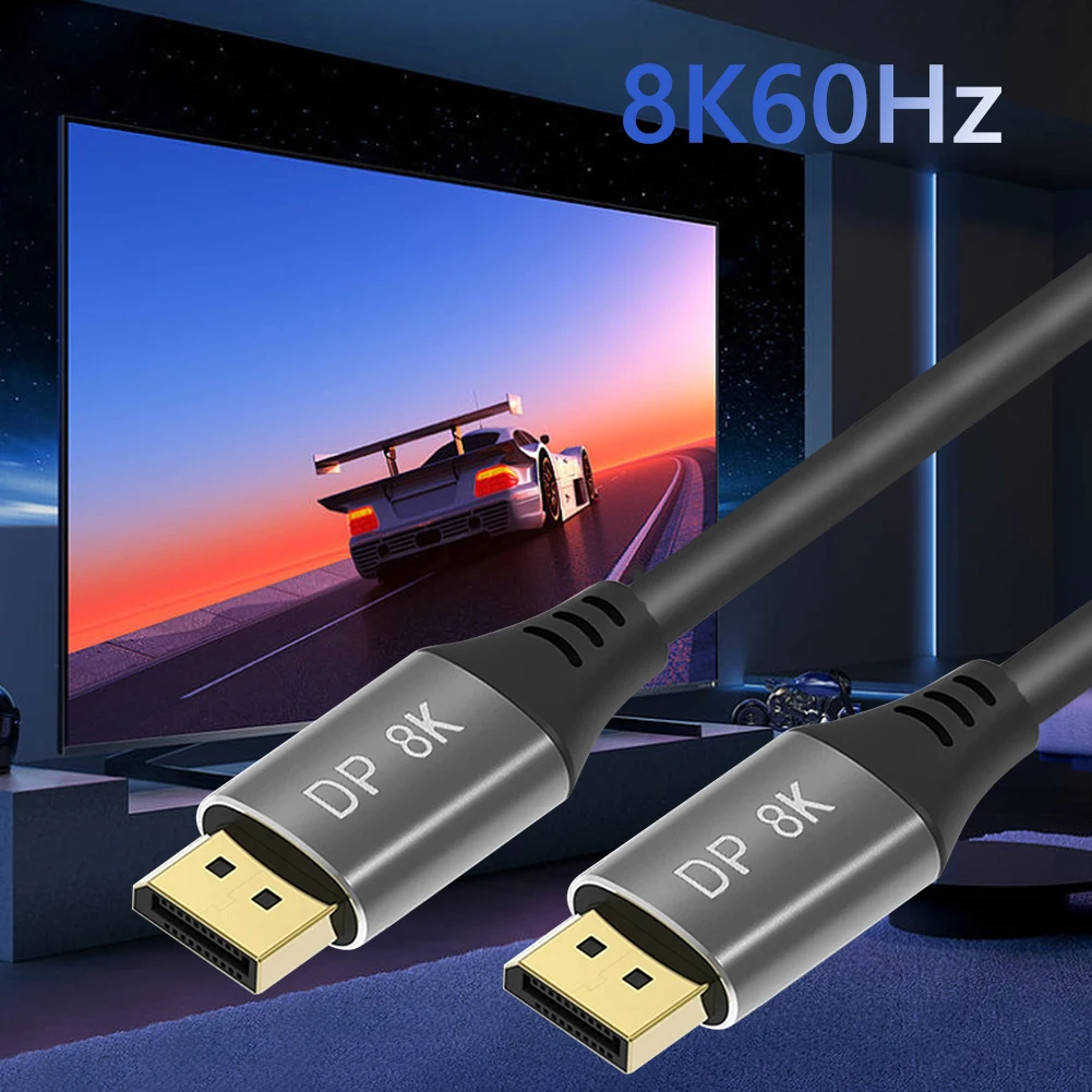 동적 HDR HD 수-수 어댑터 케이블, DP1.4 수-수 케이블, 모니터 프로젝터 TV용 오디오 비주얼 동기화, 120Hz, 144Hz, 165Hz