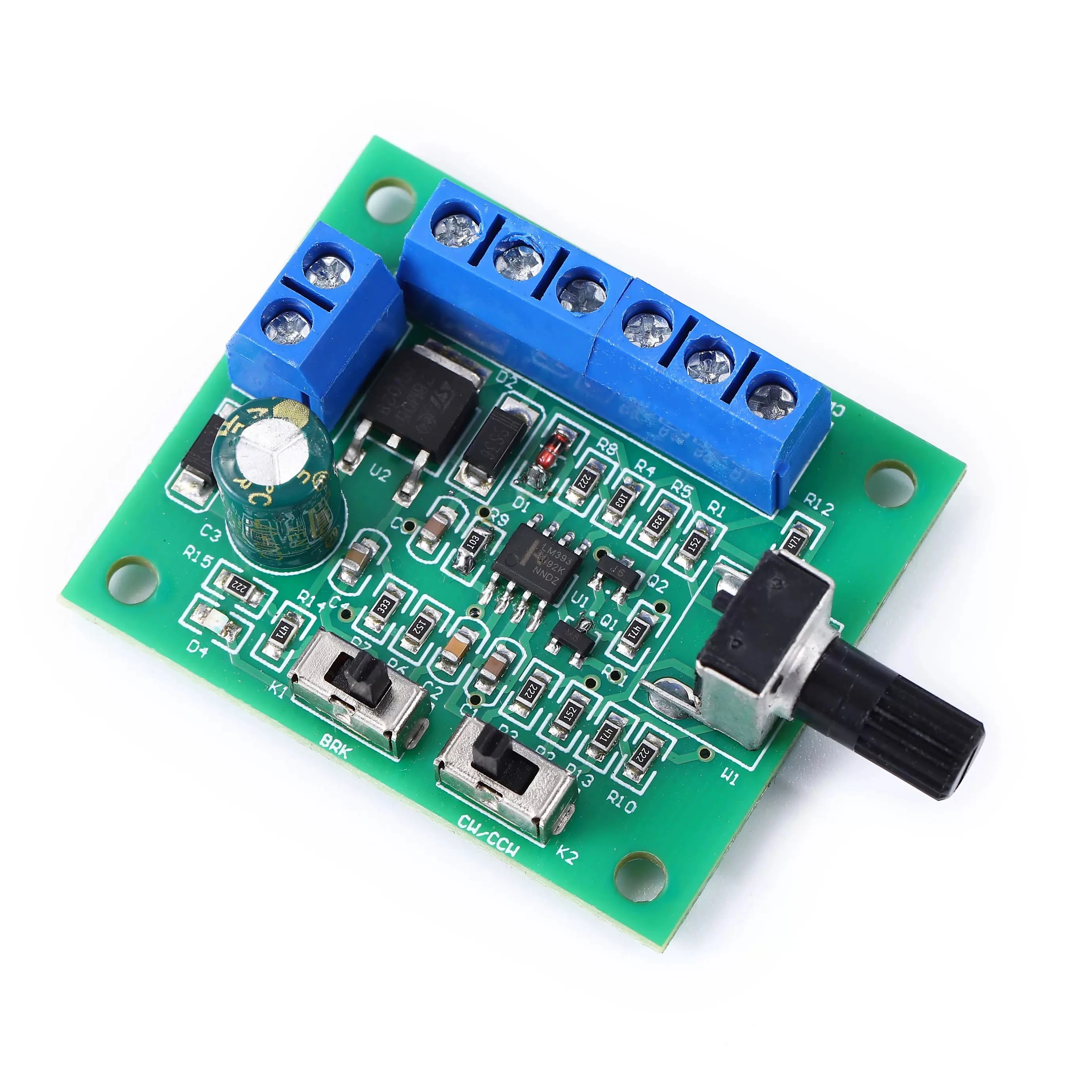Description Picture 2 of itemDC8-24V Brushless DC Motor Speed Controller Driver PWM Speed Control Board Pinpoint Regulator Forward And Backward Control 18KHz