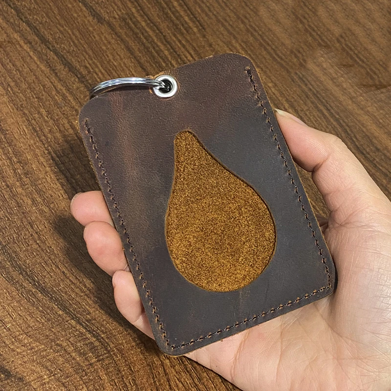 Genuine leather card holder for men to protect credit cards