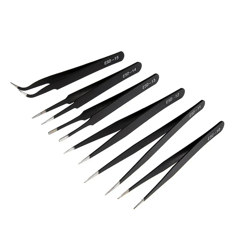 Stainless Steel Tweezers ESD Anti-Static for Electronics Repair Soldering