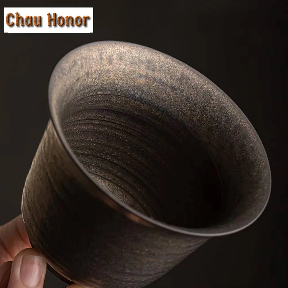 150ml Handmade Thin Tire Iron Rust Glaze Gaiwan Japanese Anti Scalding Tea Tureen Tea Maker Cover Bowl Cha Drinkware Collection