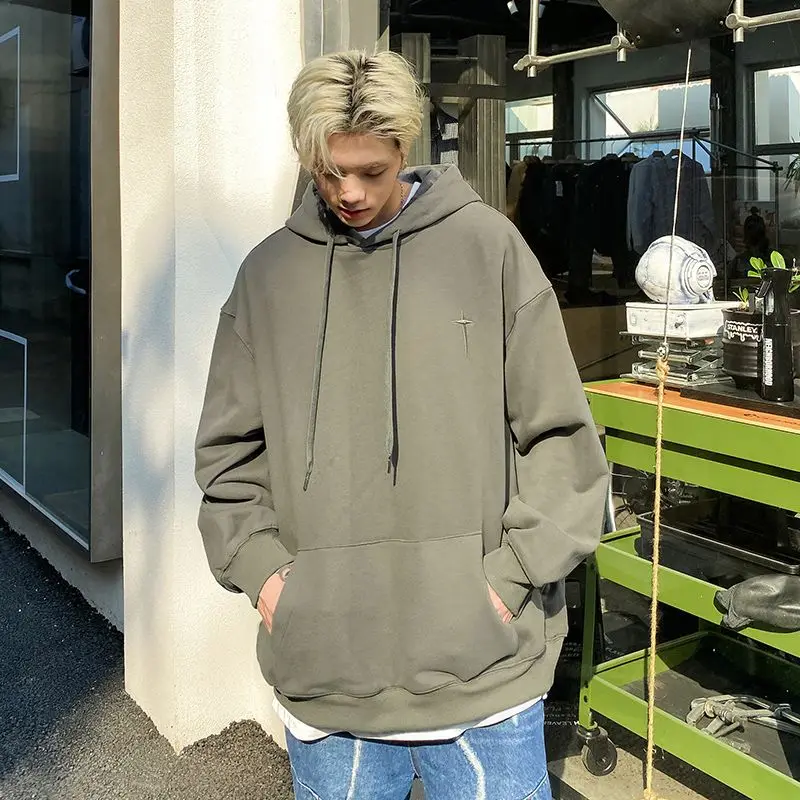 American Style New Minimalist Hoodie Men Oversize Spring and Autumn New Trendy Brand Letter Loose Casual Design Jacket Clothing