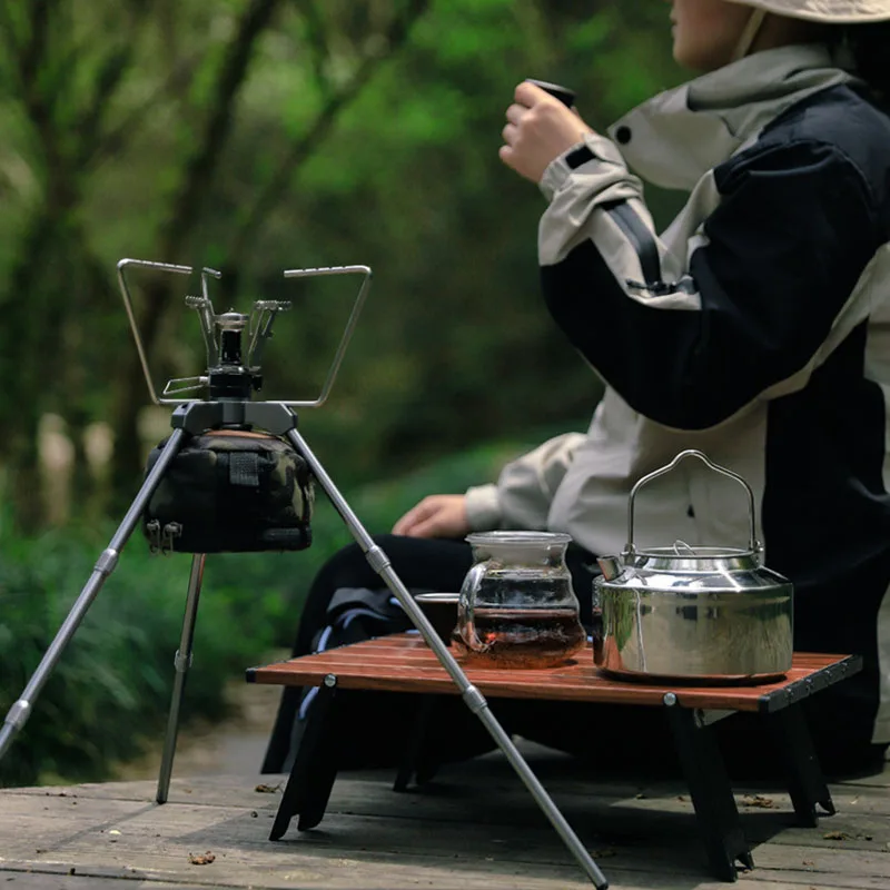 Outdoor Stainless Steel Gas Mini Stove Portable Water Tea Jug For Tourist Travel Camping Kettle Teapot Pot To Boil Water Samovar