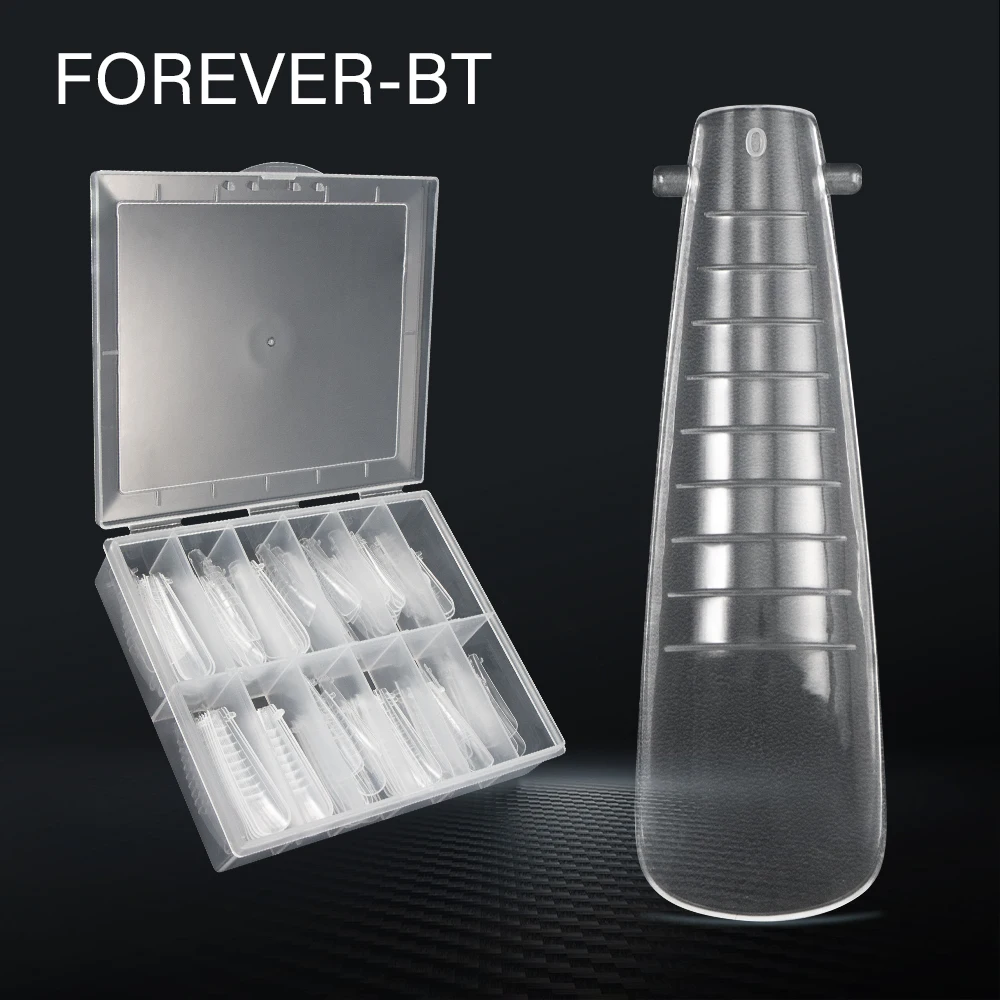 120Pcs Xxl Coffin Nail Forms Uv Gel Top Stampi Per Unghie Quick Extension Mold Dual Forms Unghie Finte Plastic Building Gel Form