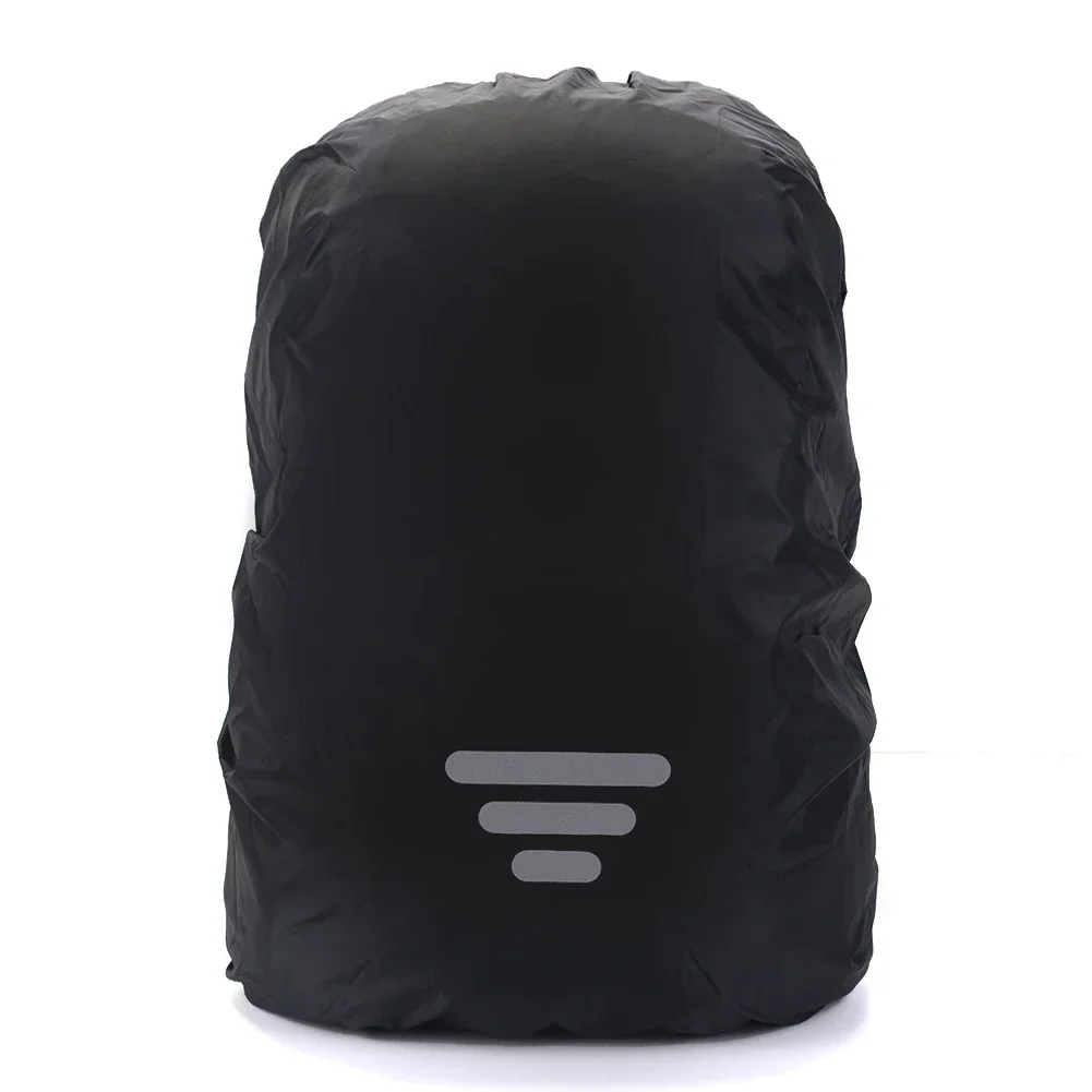 Outdoor Rain Cover Reflective Waterproof Dust-proof Raincover Case Wear-resistance Wide Tape 5 Size Backpack Black