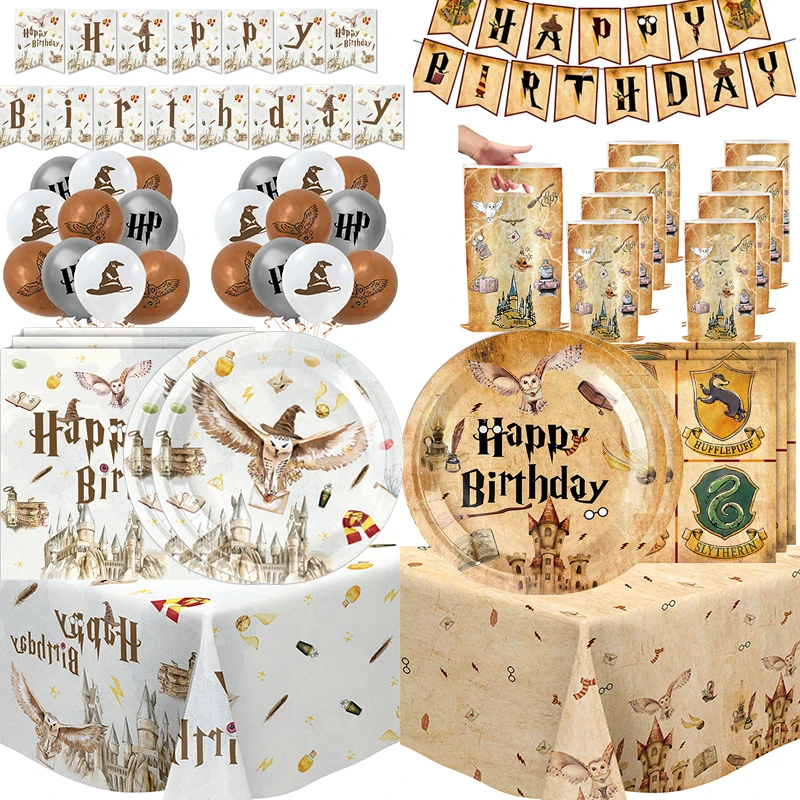 Party Supplies Birthday Tableware Set Harry Potter Paper Tableware Set for Party Decoration