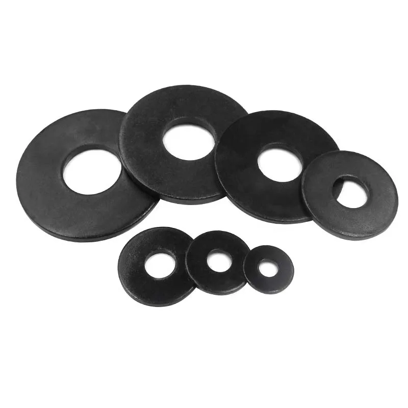 1/50Pcs Carbon Steel Washers M3 M4 M5 M6 M8 M10 M12 M14 M16 Non-standard Black Large Size Oversize Big Wider Flat Washer Plain Gasket