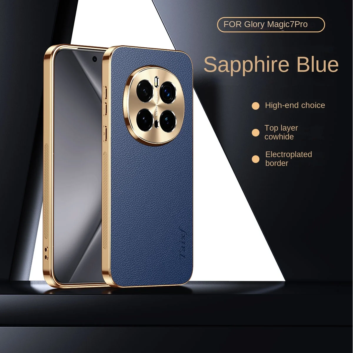 Luxury PU Leather Plating Lens Protective Back Cover Case