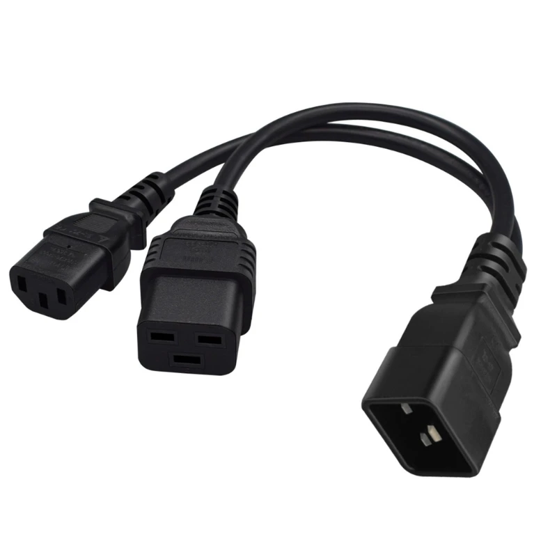 IEC 320 C20 to C13+C19 Power Cord C20 Male to C13+C19 Y Splitter Adapter Extension Power Cable