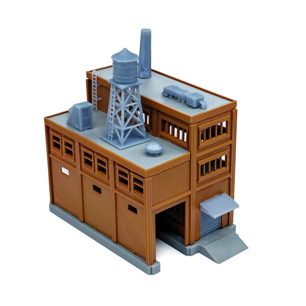 Outland Models Cobertizo Abierto De La Fábrica Del Diseño Del Ferrocarril Del Tren Para La Escala Del Oo De La Locomotora