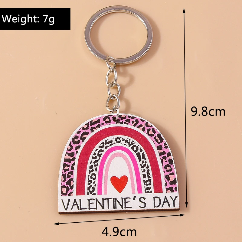 Romantische Holz Schlüssel bund Charms Liebe Herz Lippen Schlüssel ringe Anhänger für Frauen Mädchen Handtasche Dekor DIY Valentinstag Schlüssel anhänger Geschenke – Detail 1