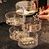 Rotating Jewelry Box Display Stand Organizer Earrings Necklace Ring Storage Box Cotton Pad Makeup Cotton Swabs Organizer 1