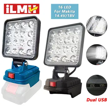 Lumière LED pour batterie Makita 4 pouces projecteur Portable sans fil travail en plein air pêche outil d'urgence portatif lumière sans batterie pas USB 1