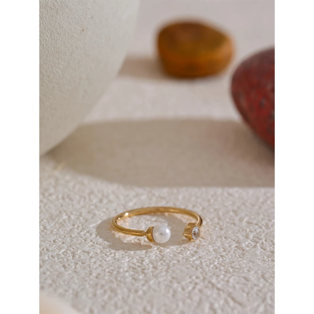 Yhpup Thinner Stainless Steel Open Ring for Women