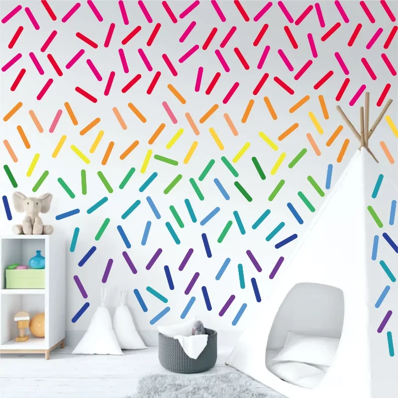 30pcs/set Colorful Strip Shape Wall Sticker DIY Self-adhesive Stickers Kids Room Living Room Wallpaper Home Decoration