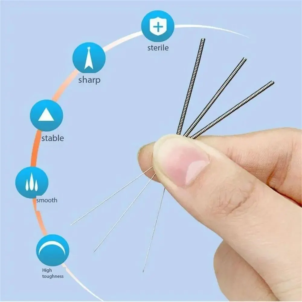 Disposable Sterile Medical Household Needles Anti-Skid Handle Sharp Tip Chinese Medicine Needle Non-Silver Needle 100PCS disposable acupuncture needle