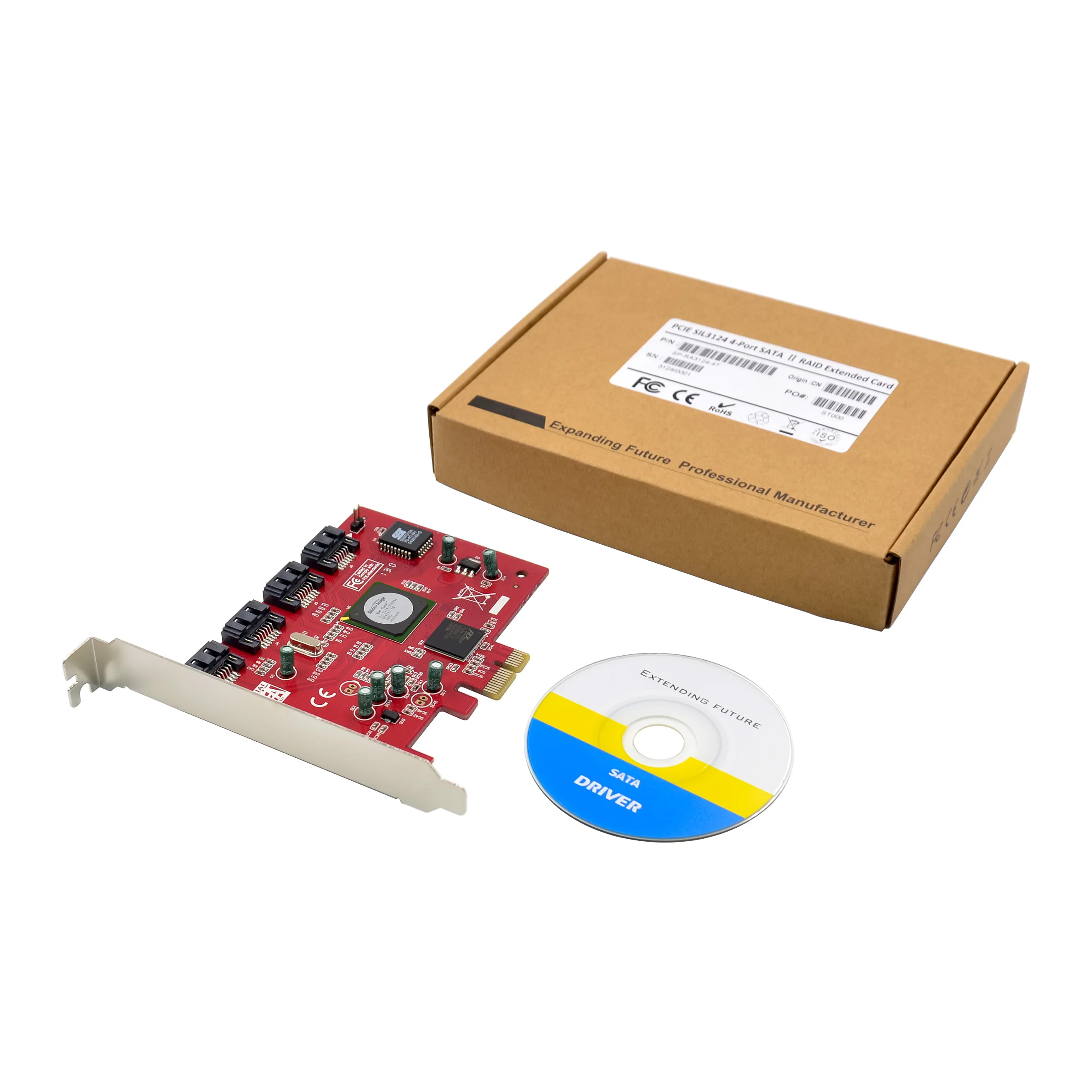 Pcie para Portas Sata2.0 Iii Pci-e x1 Conversor Sata Raid Adaptador de Cartão Sata 2.0 Imagem de Silício Sil 3124 Chip - Imagem 4