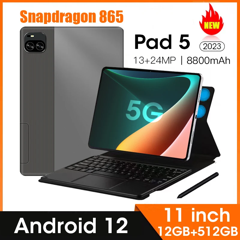 Tablette Pad 5 Pro, Android 12, Snapdragon 865, Tablettes 11 ...