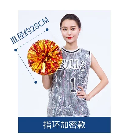 Cheerleading Pom Poms Hand Finger Cheer Balls Black Blue Gold Silver Red Green For Women Girl Kids