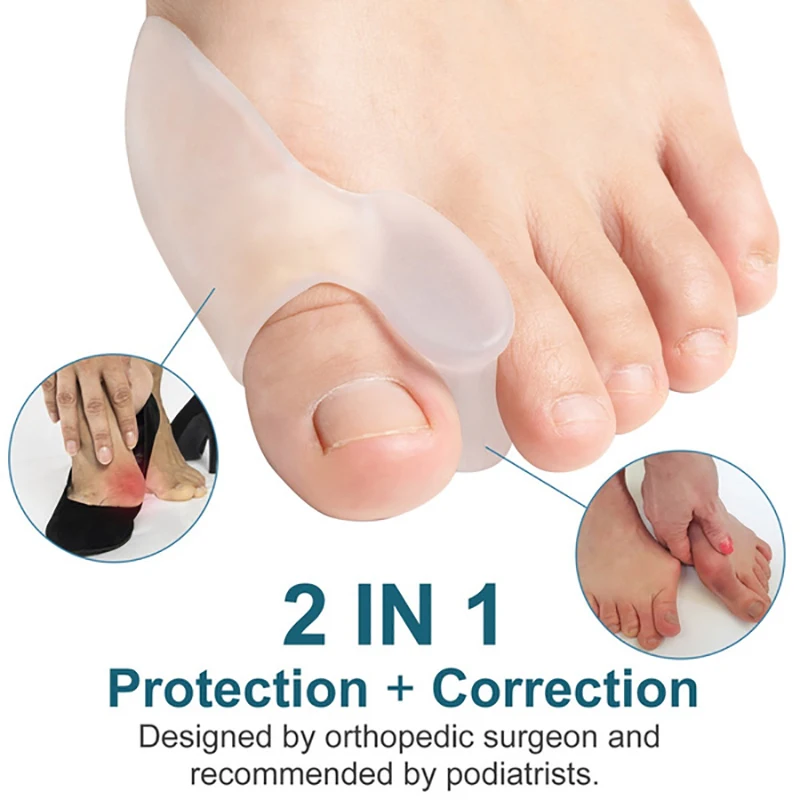 Get Relief from Bunions with 2pcs Soft Big Toe Corrector - Perfect for Night and Home Use, Long-term Comfort 3