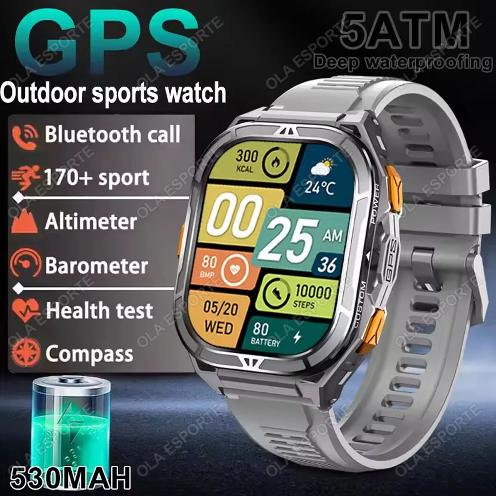 ตัวเลือกสินค้า สมาร์ทวอทช์กันน้ำ 5ATM พร้อม GPS ดูอัลแบนด์ เข็มทิศสำหรับกีฬา