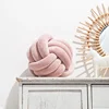 Scandinavian Wool Ball Pillow Three Strands of Rope Knotted Ball Pillow Handmade Knitted Velvet  Cushion Knot Window Cushion 5