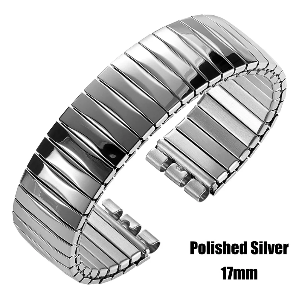 Stainless Steel Elastic Watch Strap - Stretch Expansion Wristband Bracelet