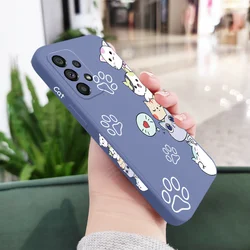 Whimsical Stacking Cats Phone Case for Samsung A36 (Light Blue)