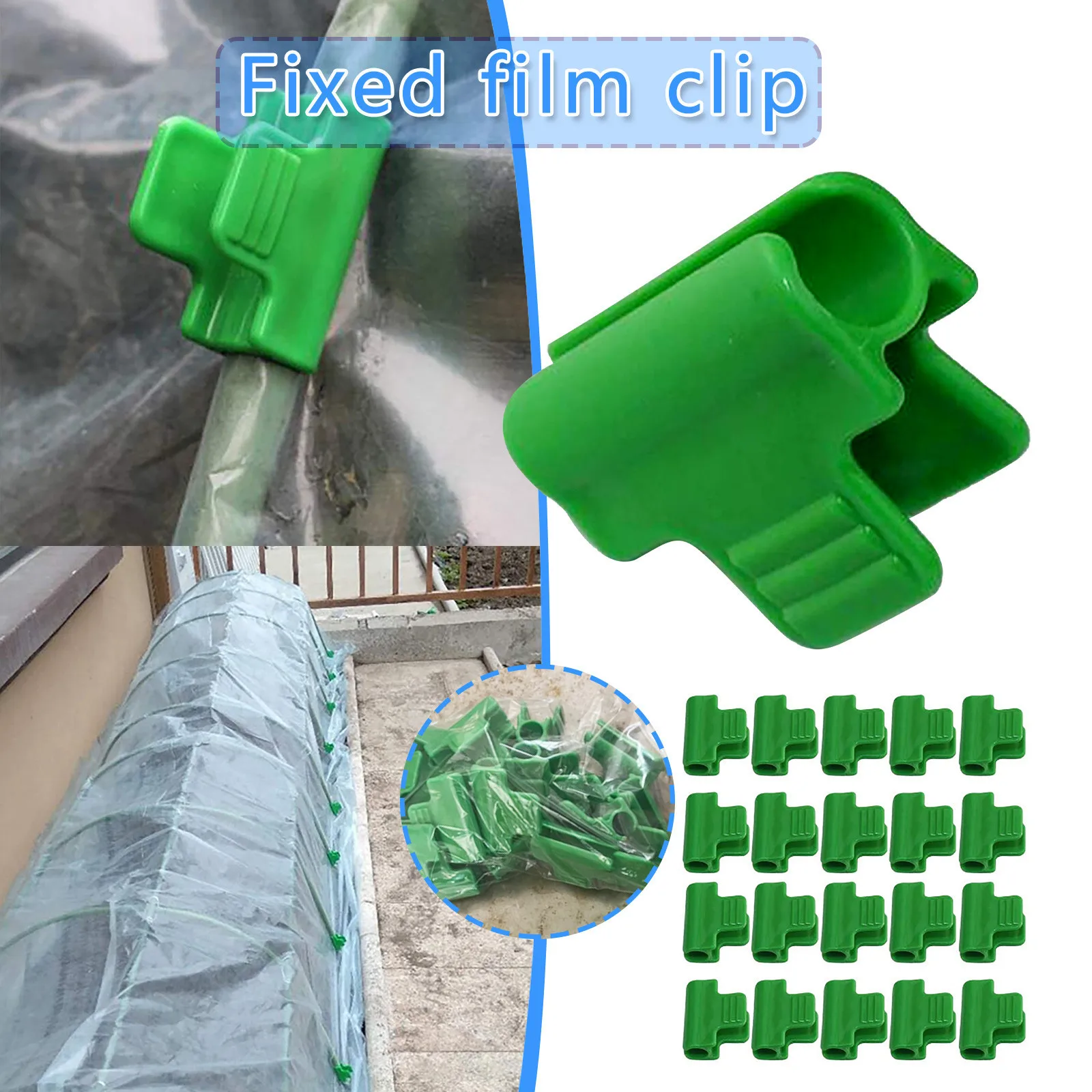 YIREAUD 40pcs Greenhouse Clamps Clips Row Cover Netting Tunnel Hoop Clips,Shed Film Shading Net Rod Clip for 6mm Plant Stakes 